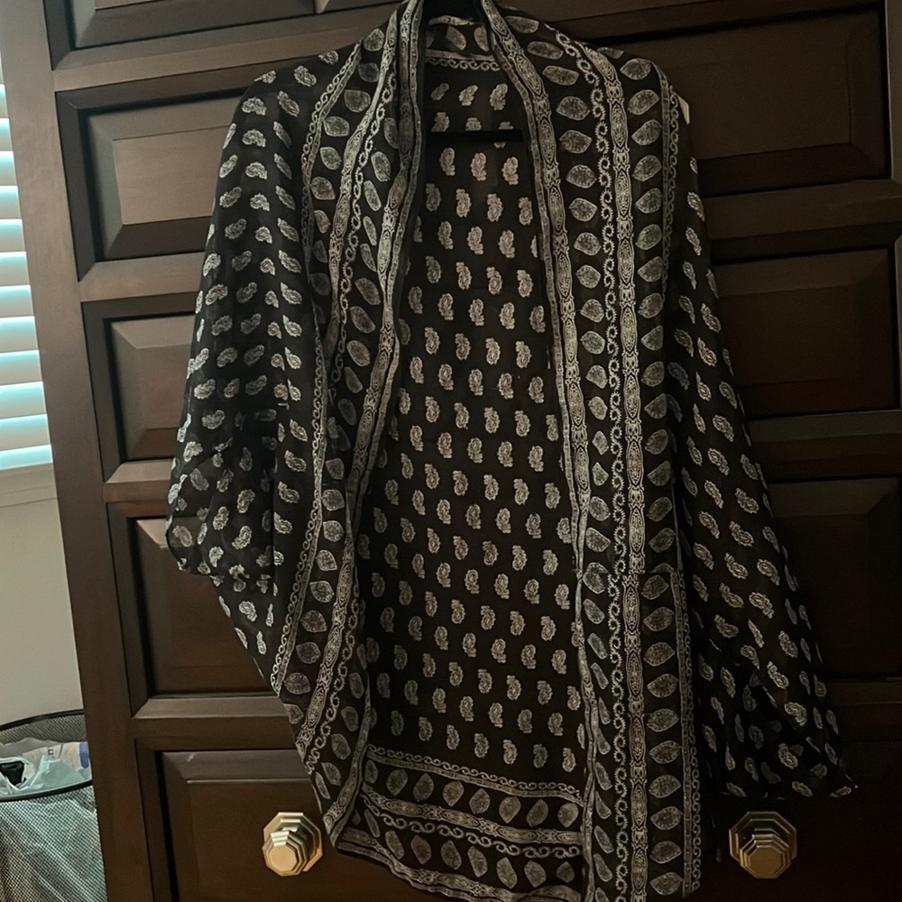 Black Paisley Cotton On layering poncho shrug.